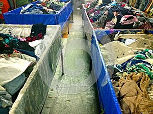 The Secondhand clothes in the market