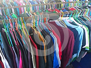 The Secondhand clothes in the market