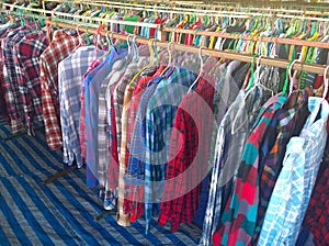 The Secondhand clothes in the market
