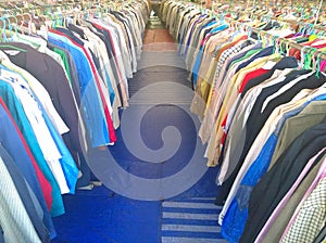 The Secondhand clothes in the market