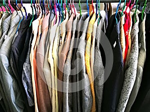 The Secondhand clothes in the market photo