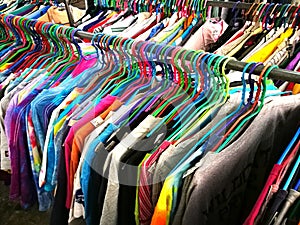 The Secondhand clothes in the market