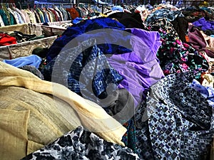 The Secondhand clothes in the market photo