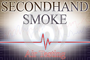 Secondhand smoke indoor pollutant Air Testing with graph - concept image
