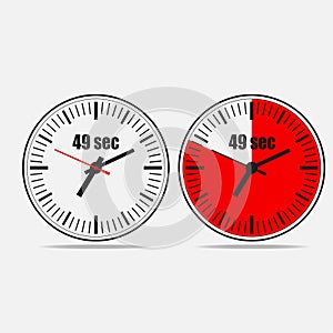 49 seconds clock on gray background