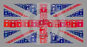 Secrecy Great Britain Flag - Collage with Locks