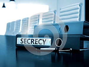 Secrecy on Office Folder. Blurred Image. 3D.