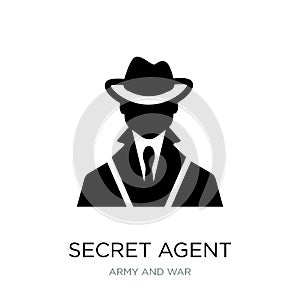 secret agent icon in trendy design style. secret agent icon isolated on white background. secret agent vector icon simple and