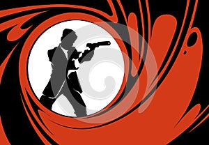 Secret agent or spy vector silhouette