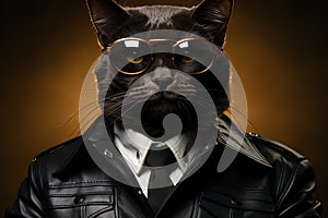 Secret Agent Whiskers: Envision a cat donning a sleek spy outfit, complete with a tiny suit, sunglasses, and a sophisticated