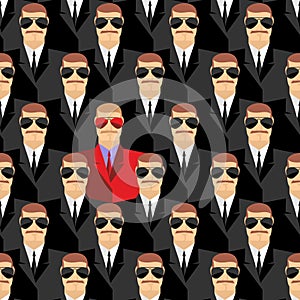 Secret agents. A spy among agents. Seamless pattern pepople