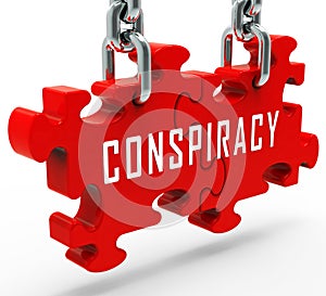 Secret Conspiracy Jigsaws Representing Complicity In Treason Or Political Collusion 3d Illustration photo