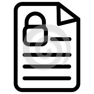 Secret Document with a lock icon symbol - Top secret or secure document