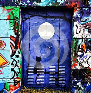 Secret door new moon darkblue photo