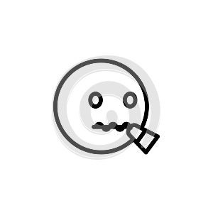 Secret emoji outline icon. Signs and symbols can be used for web, logo, mobile app, UI, UX