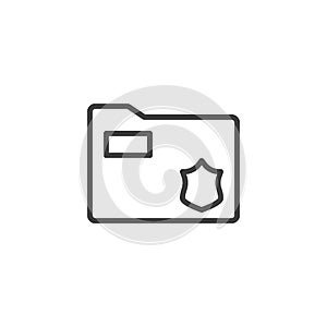 Secret files folder line icon