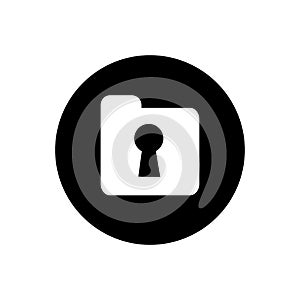 Secret folder logo icon design, folder and keyhole symbol, data security concept