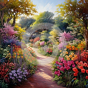 Secret Garden colorfull dreamy pastel colors, anniversary , portrait