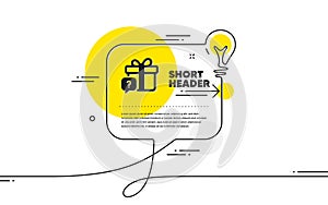 Secret gift icon. Unknown present box sign. Vector