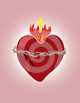 Secret heart, christian icon and symbol