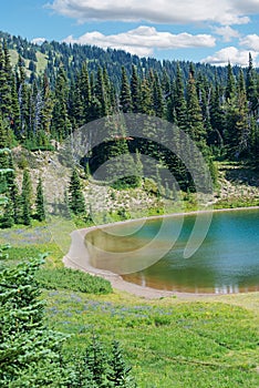 Secret hidden lost lake in Mount Rainier