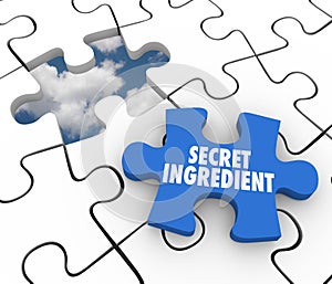 Secret Ingredient Puzzle Piece Classified Information Confidential Recipe photo