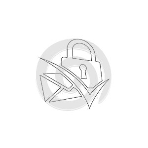 Secret mail. flat vector icon