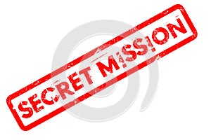 Secret Mission - Rubber Stamp on White Background