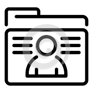 Secret personal data folder icon, outline style