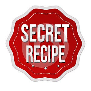 Secret recipe label or sticker