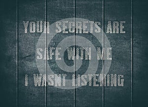 Secret safe listen aware alert letterpress text