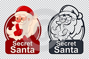 Secret Santa vector Christmas icon