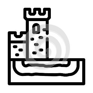 Secret tunnel of castle line icon vector illustration