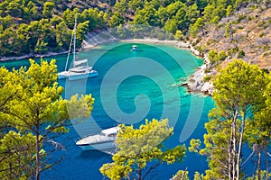 Secret turquoise beach yachting and sailing