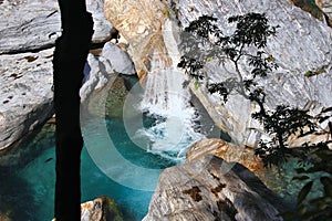 Secret waterfall in Taroko Gorge National Park, Taiwan