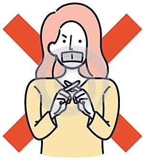 Secret A woman with a closed mouth Simple Illustration