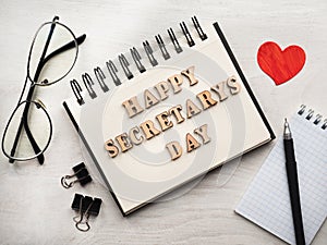 Secretaries Day and Admin Day. Greeting card.