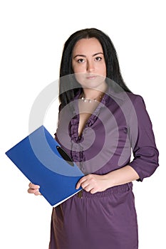 Secretary with a blue folder