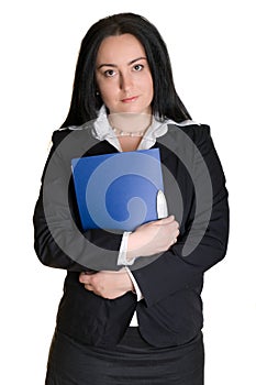 Secretary with a blue folder