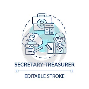 Secretary treasurer concept icon