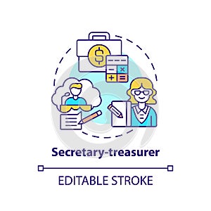 Secretary treasurer concept icon