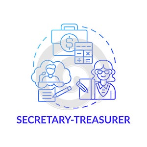 Secretary treasurer concept icon