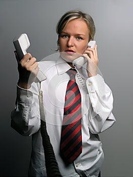 Secretary in trouble with phones