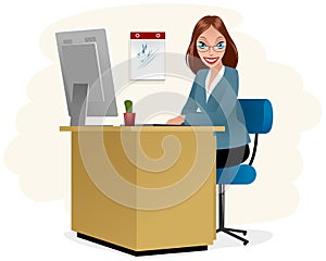 Secretary at workplace photo