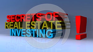 Secrets of real estate investing on blue