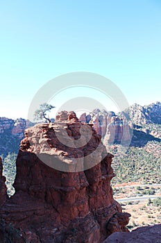 A section of Bell Rock near the summit on the Bell Rock Trail  in Sedona, Arizona