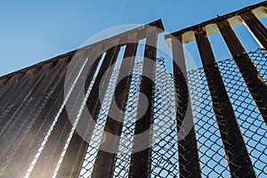 Section of Border Fence Separating the US and Mexico photo