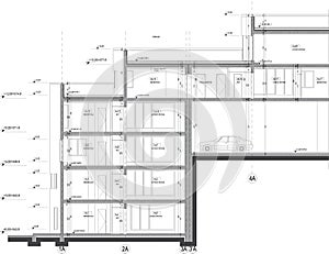 Section building drawing