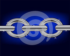 Section chain on turn blue background