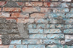 Section of the colored brick wall, texture